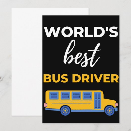 World’s Best Bus Driver Dankeskarte (Vorne/Hinten)