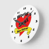 World’s Best Bus Driver Runde Wanduhr (Winkel)