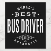 World’s Best Bus Driver Weinetikett (Einzelnes Label)
