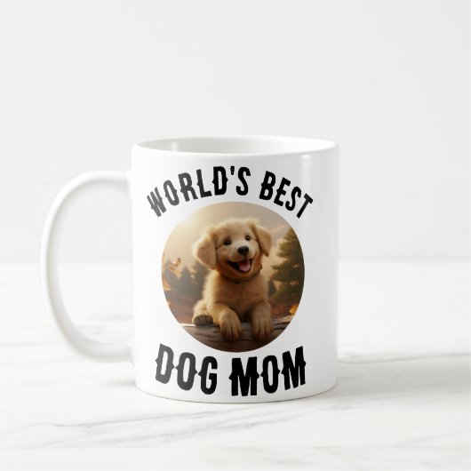 World’s Best Dog Mom | Custom Pet Photo Frame Mug Kaffeetasse (Links)