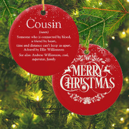 World’s Best Ever Cousin Definition Snowflakes Keramik Ornament