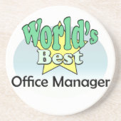 World’s best Office Manager Sandstein Untersetzer (Vorne)