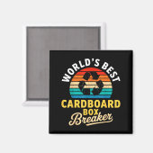 World’s Cardboard Box Breaker Funny Recycling Hero Magnet (Vorderseite/Rückseite)