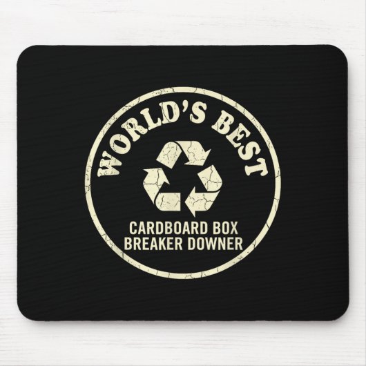 World’s Cardboard Box Breaker Funny Recycling Hero Mousepad (Vorne)