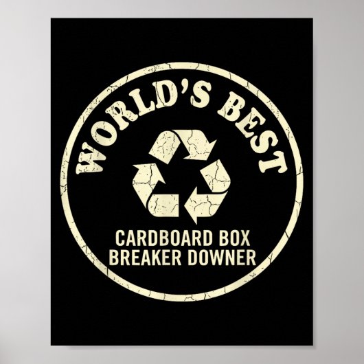 World’s Cardboard Box Breaker Funny Recycling Hero Poster (Vorne)