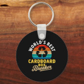 World’s Cardboard Box Breaker Funny Recycling Hero Schlüsselanhänger (Vorderseite)