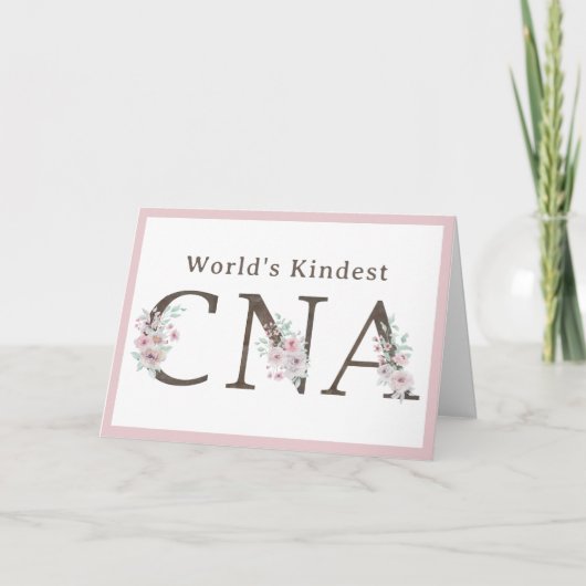 World’s Kindest CNA Floral Christmas Dankeskarte (Vorderseite)