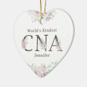 World’s Kindest CNA Floral Christmas Keramik Ornament (Links)