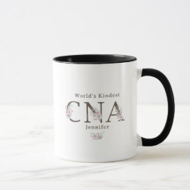 World’s Kindest CNA Floral Christmas Tasse