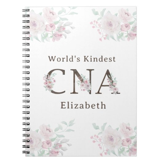 World’s Kindest CNA Floral Notizblock (Vorderseite)