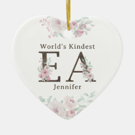 World’s Kindest EA Floral Christmas Keramik Ornament
