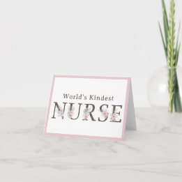World’s Kindest  Nurse Floral Christmas Dankeskarte