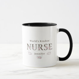 World’s Kindest Nurse Floral Christmas Tasse