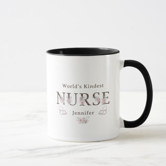 World’s Kindest  Nurse Floral Christmas Tasse (Rechts)