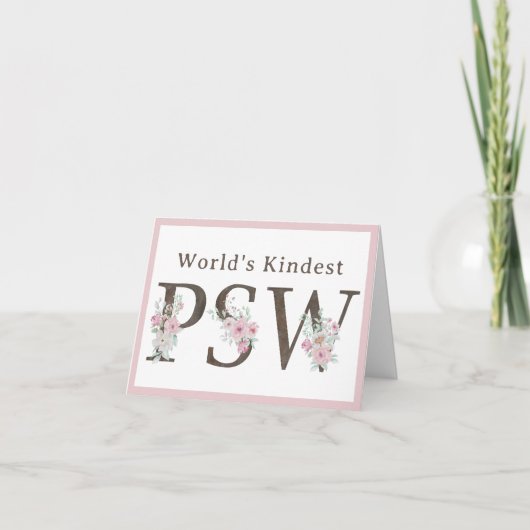 World’s Kindest PSW Floral Christmas Dankeskarte (Vorderseite)