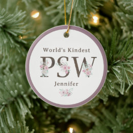 World’s Kindest PSW Floral Christmas Keramik Ornament