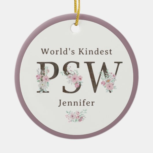 World’s Kindest  PSW Floral Christmas Keramik Ornament (Vorne)