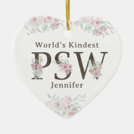 World’s Kindest  PSW Floral Christmas Keramik Ornament