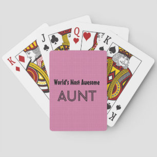 World’s Most Awesome AUNT Pink Squares Pattern Spielkarten