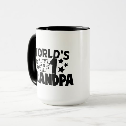 World’s number one Grandpa word art Tasse (Vorderseite Links)