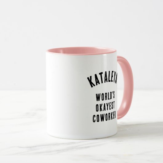 World’s Okayest Coworker Funny Custom Text Mug Tasse (VorderseiteRechts)