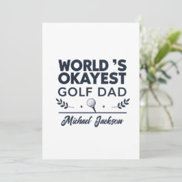 World’s Okayest Golf Dad Custom Name Design Feiertagskarte