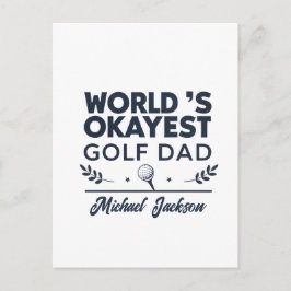 World’s Okayest Golf Dad Custom Name Design Feiertagspostkarte