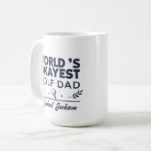 World’s Okayest Golf Dad Custom Name Design Kaffeetasse (Vorderseite Links)