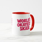 World’s Okayest Skier Funny Ski Mug Tasse (VorderseiteRechts)