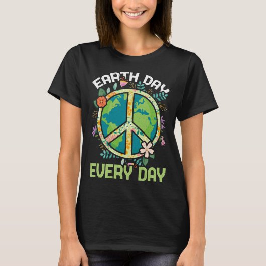 World Save Nature Oceans Day Peace Everyday Earth  T-Shirt (Vorderseite)