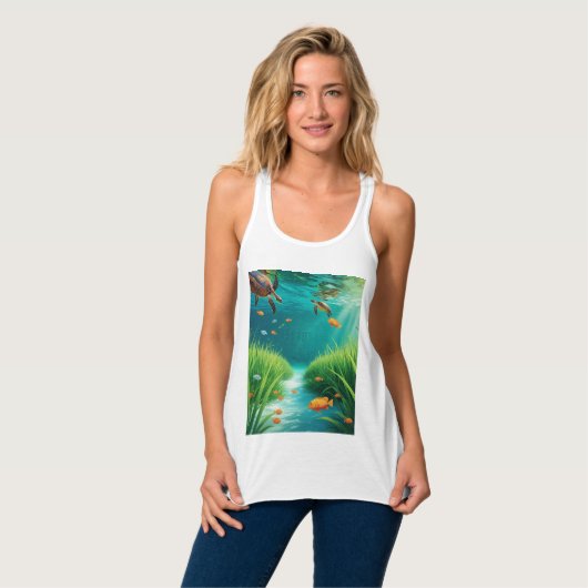 World Sea grass Day Tank Top (Vorderseite Vollansicht)