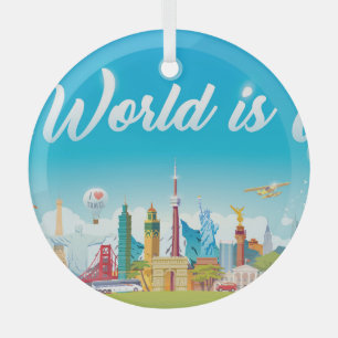 World Sehenswürdigkeiten: Reisen Vintages Set Ornament Aus Glas
