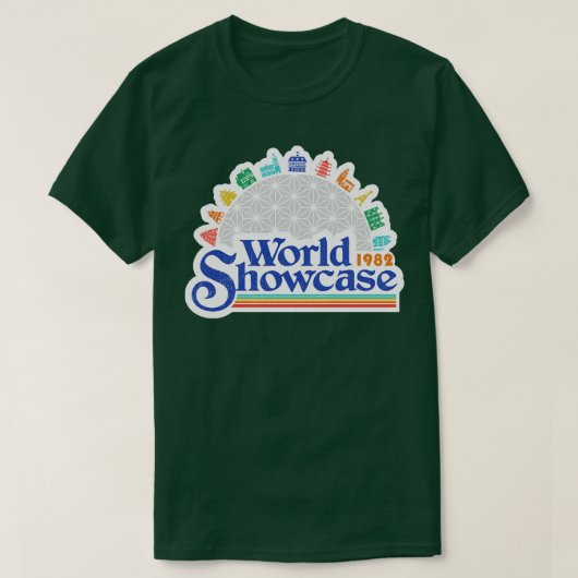 World Showcase Retrostil Epcot Kunstwerk von Kelly T-Shirt (Design vorne)