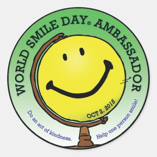 World Smile Day® 2015 Ambassador Stickers (Vorderseite)