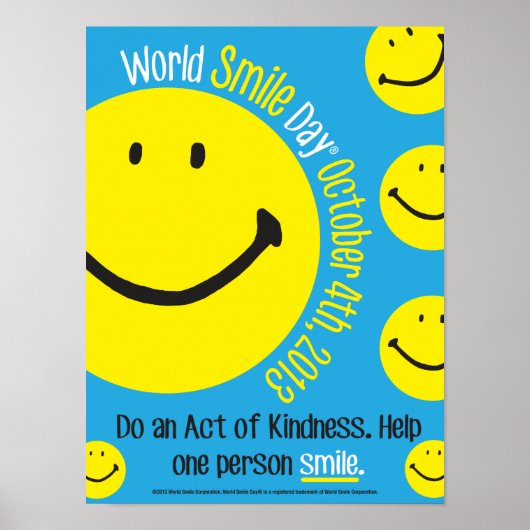 World Smile Day Poster 12x16 (Vorne)