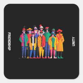 World Thinking Day Friendship Unity Diversity Quadratischer Aufkleber