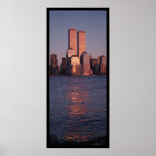 World Trade Center am Sonnenuntergang Poster