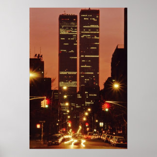 World Trade Center in der Abenddämmerung Poster
