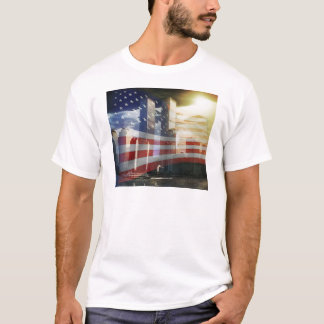 World Trade Center mit Flagge T-Shirt