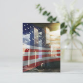 World Trade Center mit Flaggen Postkarte (Stehend Vorderseite)