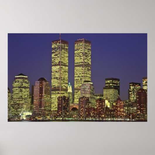 World Trade Center NYC at Night Poster (Vorne)
