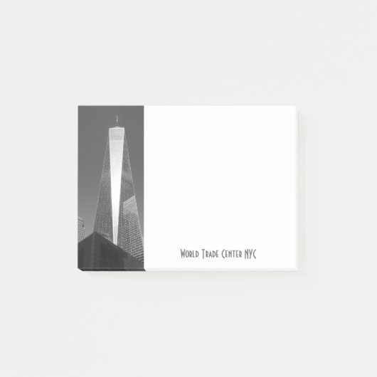 World Trade Center NYC in Grau Post-it Klebezettel (Vorderseite)
