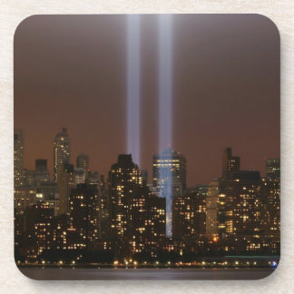 World Trade Centertribut im Licht in New York. Untersetzer