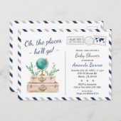 World Travel Adventure Baby Boy Dusche Postkarte (Vorne/Hinten)