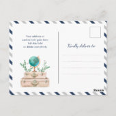 World Travel Adventure Baby Boy Dusche Postkarte (Rückseite)