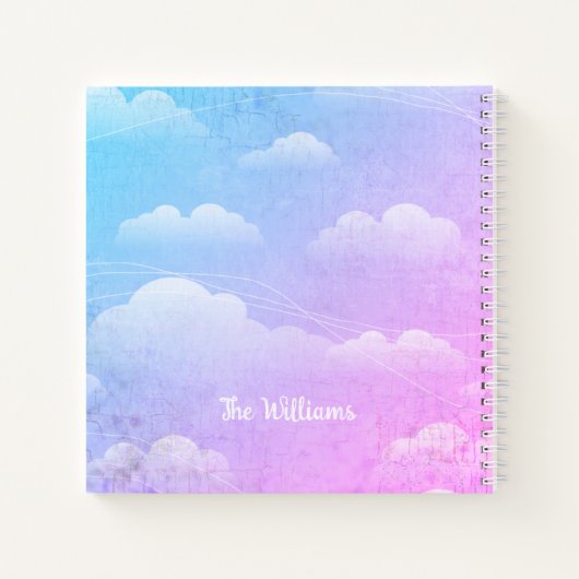 World Travel Adventures Sky Blue Clouds Notizblock (Rückseite)