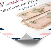 World Travel Airline Brautparty Navy Willkommen Poster (Ecke)