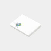 World Travel Flugzeug und Globe Post-it Klebezettel (angewinkelt)