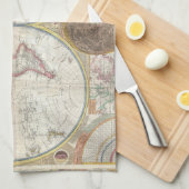 World Travel Map Antique Vintag Geschirrtuch (Viertel Falte)