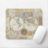 World Travel Map Antique Vintag Mousepad (Mit Mouse)